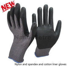Gants de travail NMSAFETY 13 / 15g main nylon et doublure de coton gants de sécurité